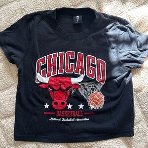 NBA Chicago Bulls Black Red White Graphic Tee
